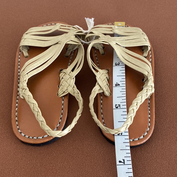 Infant’s Authentic Mexican Handmade Huarache Michoacan Cream Size 2/6 - Picture 5 of 6